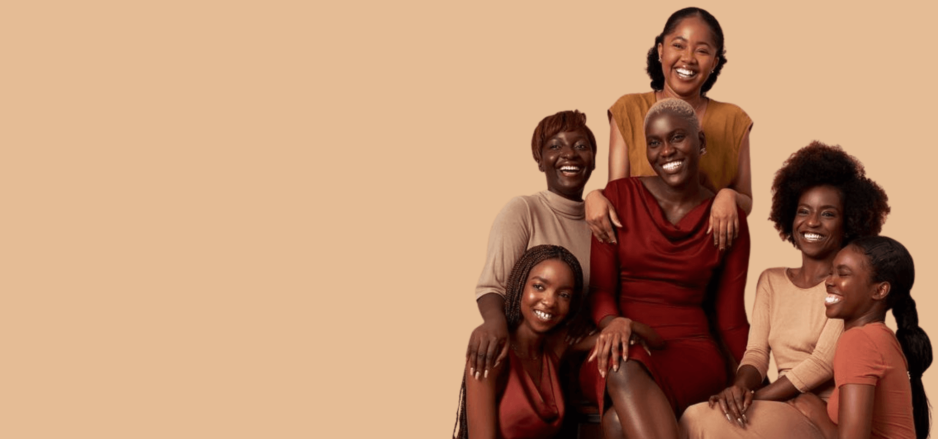 Group of radiant African women leaders smiling
